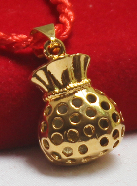 钱袋项链黄铜招财送礼不掉色吊坠