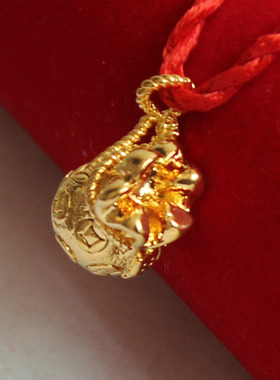 钱袋沙金项链不掉色礼物吊坠