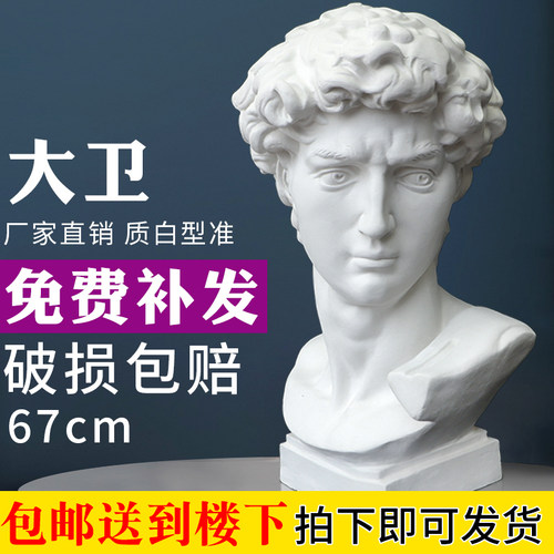 大卫石膏头像67cm石膏像艺考美术写生教具47cm雕塑几何体大卫头像 - 图0