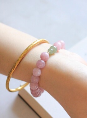 天然紫玉髓仿紫锂辉手串