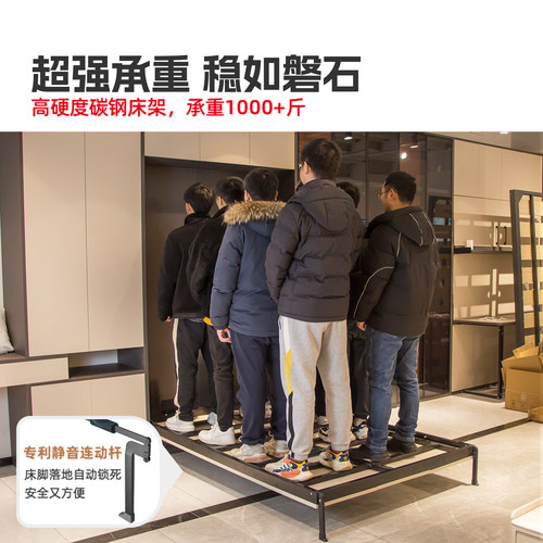 墨菲隐形床五金配件正侧翻折叠床隐藏式上下翻板床墙壁床衣柜一体 - 图1
