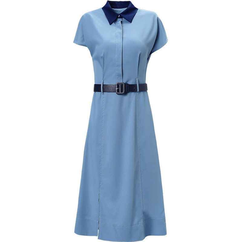 海青蓝气质女神范连衣裙女一步裙子 海青蓝连衣裙