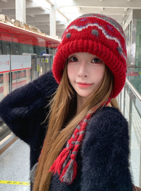 2026新款费尔岛风针织毛线帽女