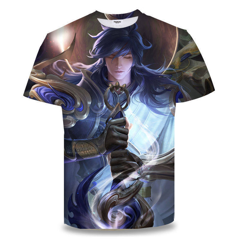 王者荣耀衣服王者荣耀衣服3D印花短袖情侣款马超衣服神威insT恤衫中学生青少年