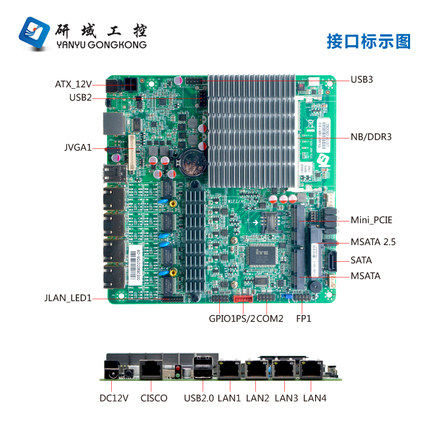 研域工控M9F软路由主板J1900/D525 4网口千兆卡服务器爱快防火墙 - 图1