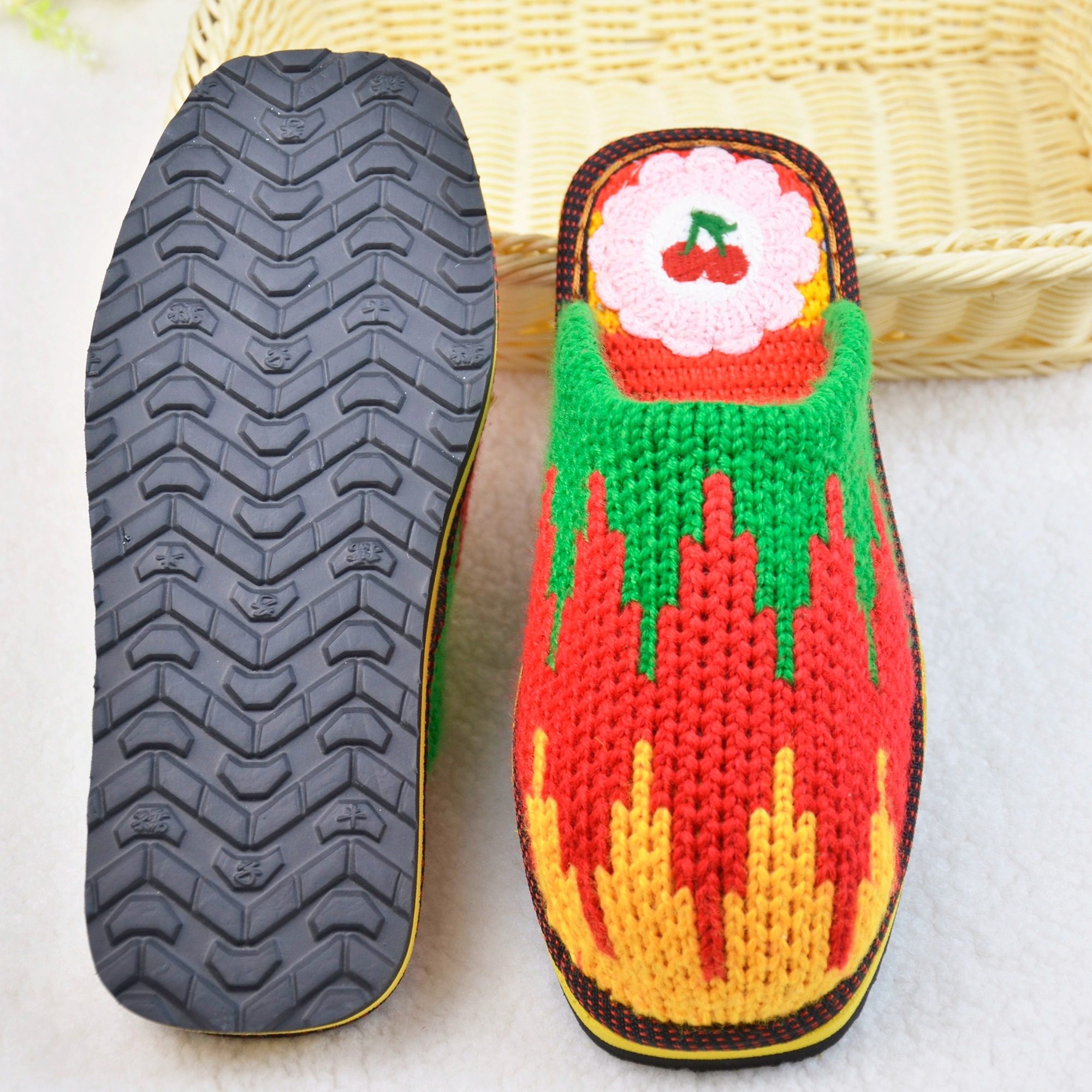 居家情侣防滑耐磨男女款纯手工毛线编织勾拖鞋成品婚嫁鞋春秋季,淘宝优惠券,粉丝福利购,淘宝优惠卷