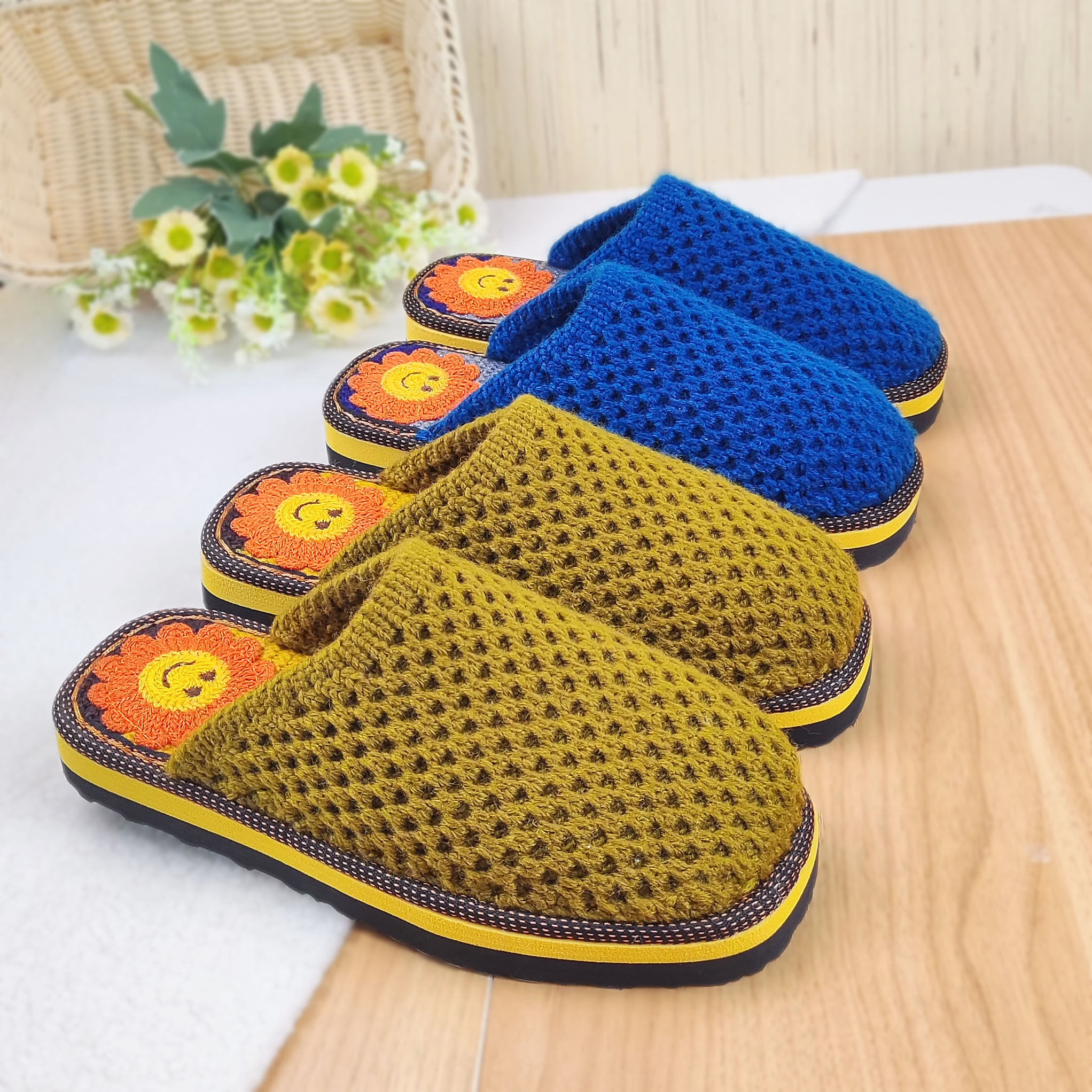 居家情侣防滑耐磨男女款纯手工毛线编织勾拖鞋成品婚嫁鞋春秋季,淘宝优惠券,粉丝福利购,淘宝优惠卷