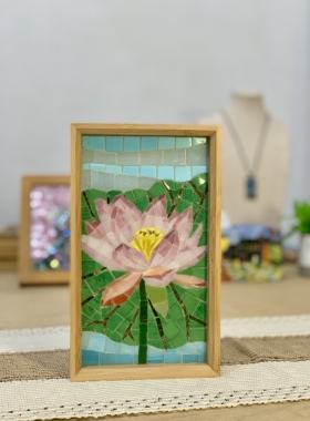 玥森活｜莲花楼下柳青青 文创国风荷花咖啡盘围炉煮茶 杂物钥匙盘