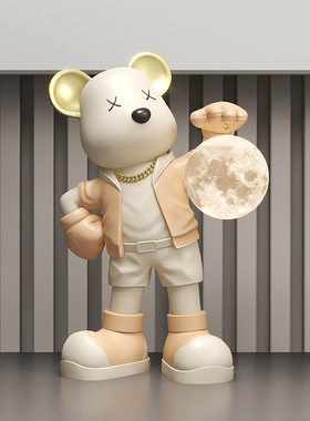 创意个性床头灯儿童房卡通暴力熊台灯男女孩卧室小熊小夜灯乔迁礼