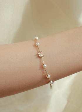 Fellala/翡拉拉「化蝶」原创设计珍珠手链珐琅设计手饰