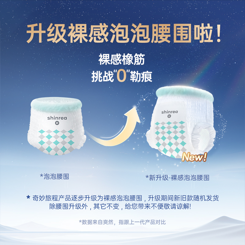 爽然奇妙纸尿裤超薄透气nb秋冬尿不湿1300ml大吸量新生婴儿拉拉裤