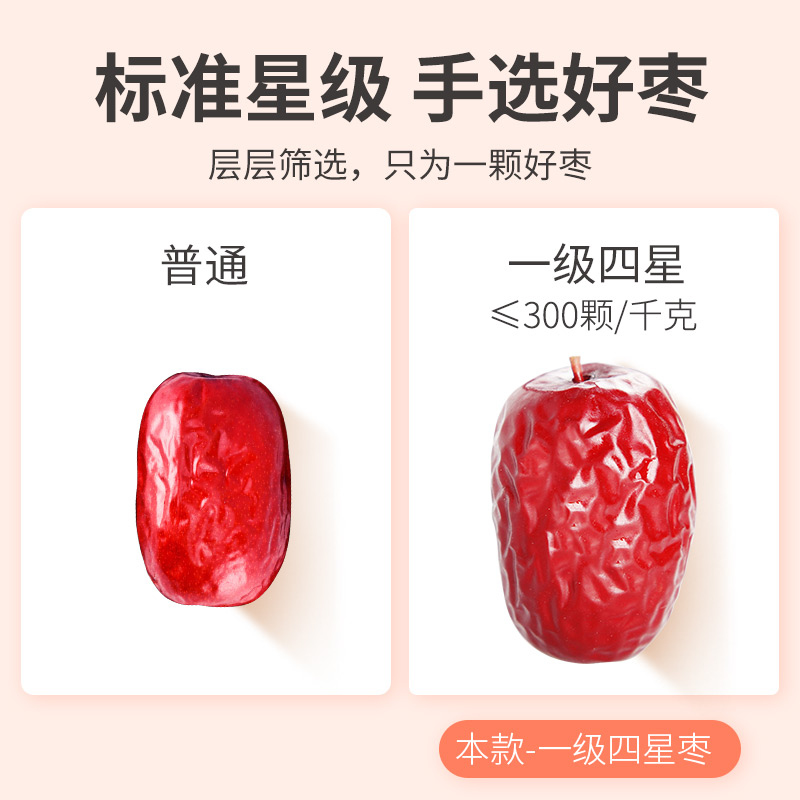 方家铺子四星新疆灰枣特产吊干红枣可泡水250g/袋中华老字号