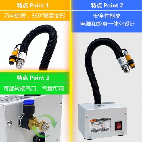 自动离子风蛇 SL-080除静电除尘枪风枪防静电感应连体式离子风蛇 - 图1