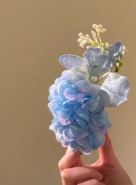 蓝楹蝶!早春气质蓝色花朵发夹!甜美氛围感头花侧边夹旅行发卡