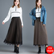Wear half -body skirts on both sides, women's medium long A -line versatile pleated skirt spring 2023 new gauze skirt sequins