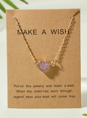 Fashion Colorful Acrylic Love Heart Pendant Necklaces Gold