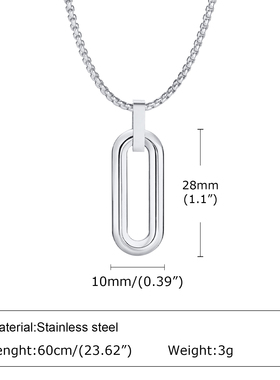 Vnox Geometric Necklaces for Men Women, Hollow Pin Shaped