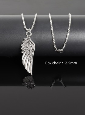 2023 New Fashion Feather Pendant Necklace Men Stainless