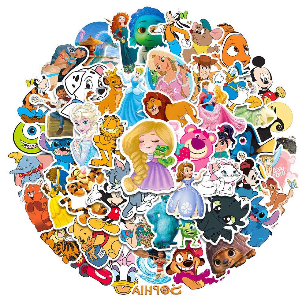 2024New 50pcs Disney Mix Cartoon Anime Stickers Graffiti-图2