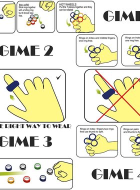 3pcs Finger Magnetic Rings Colorful Fidget Toy Set Adult