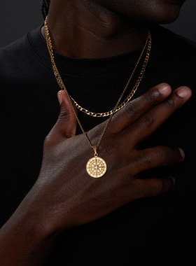 Necklaces for Men Sailing Travel Compass Pendant Stainless