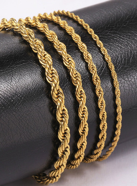 2-6mm Gold Silver Color Rope Chain Bracelets For Men Women