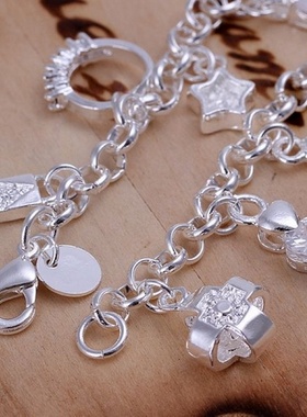 hot sale valentine gift charm 925 Silver Color Jewelry