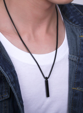 Fashion Men's Rectangle Charm Pendant Necklace for Men