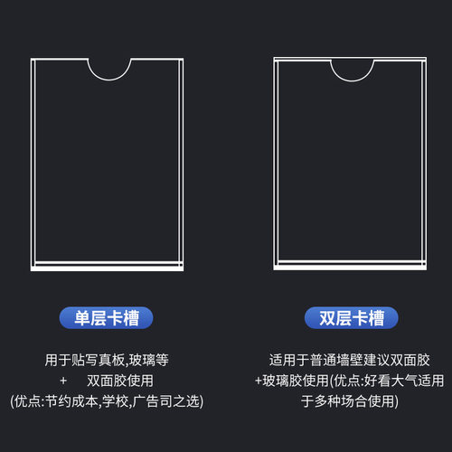 双层单层A4亚克力卡槽5寸插槽透明插盒a3有机玻璃插纸照片展示板 - 图1