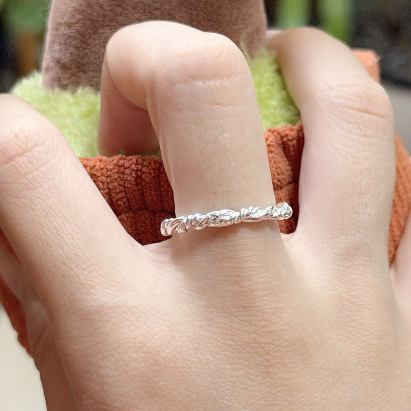 Xie's silversmith pure silver twist ring