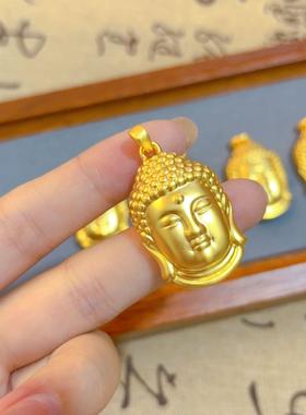佛头吊坠平安扣项链女仿真黄金如来佛项坠小众高级感配饰沙金饰品