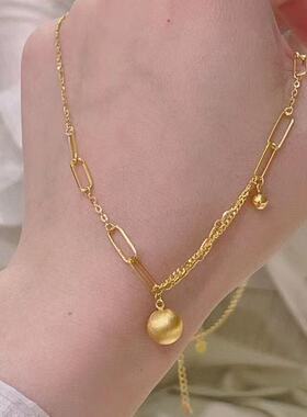 有求必应项链女小众轻奢高级感套链配饰不掉色仿金假黄金沙金饰品