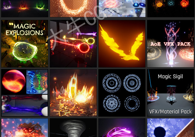 Ue4 unreal 5 special effects collection of more than 220 sets of explosive swords, light shields, magic skills and technology particle collections