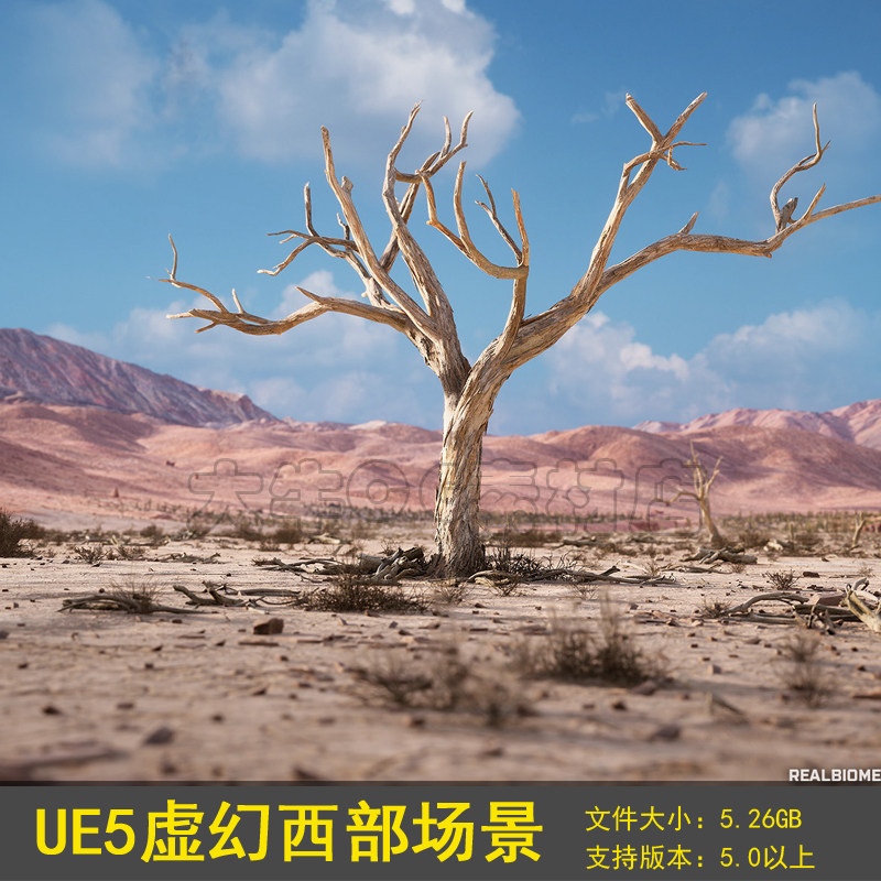 UE5虚幻4RealBiomes Desert Cliffs沙漠戈壁悬崖荒漠岩石场景环境 - 图0