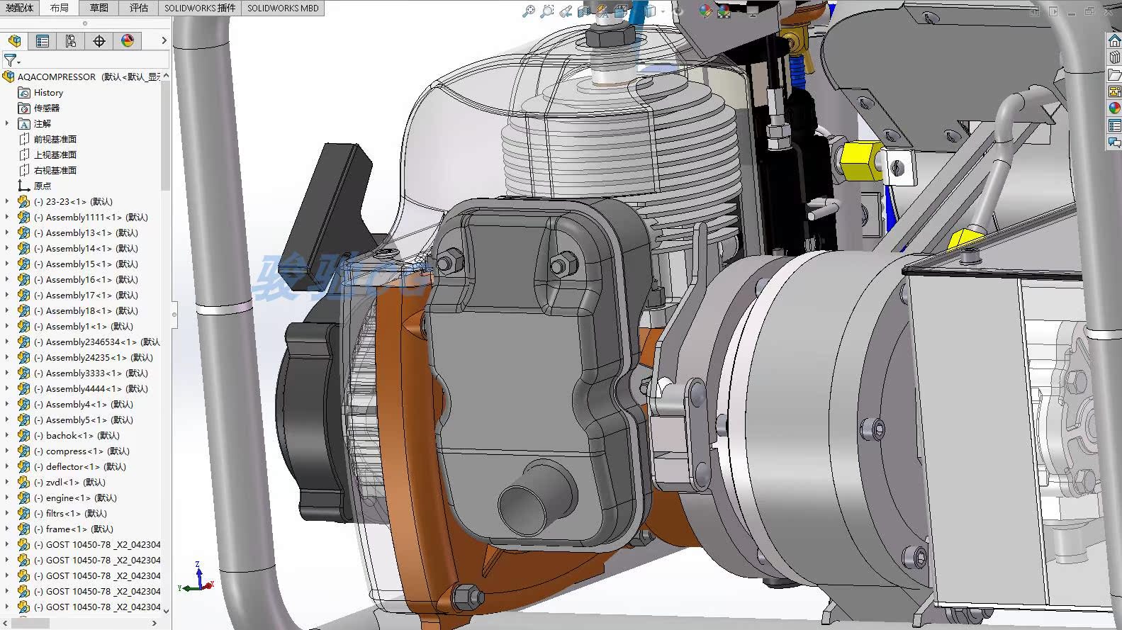 潜水泵压缩机solidworks工业设备3d三维模型机械图纸资料