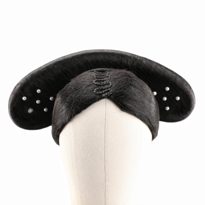 清朝假发燕尾旗头一体式头套古风黑色高温丝宫廷贵妃装扮造型发套 - 图3