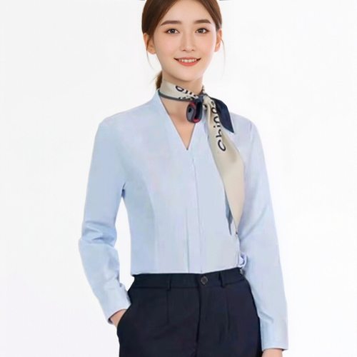 2025新款中国移动公司工作服女长袖衬衫前台制服工装移动工作衣棉 - 图1