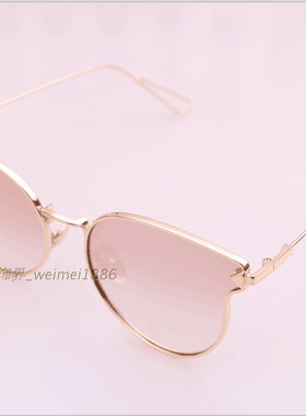 圆脸韩版个性风明星款复古太阳镜