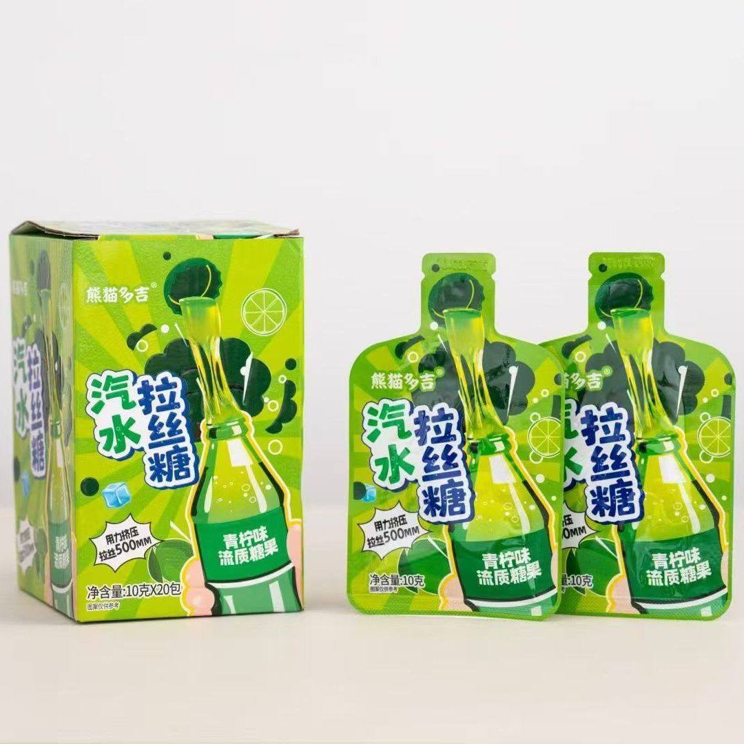 网上爆款熊猫多吉汽水拉丝糖葡萄可乐青柠味流质糖果零食挤牙膏糖,淘宝优惠券,粉丝福利购,淘宝优惠卷