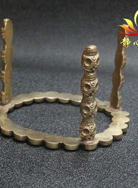 纯铜三角架藏式居家手工小号摆件