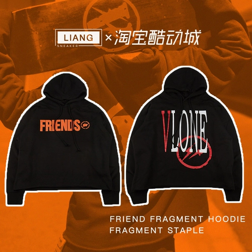 Spot Vlone Lightning Co -килограммы друзей Хэллоуин Черный красный Большой V Стаж с капюшоном с капюшоном
