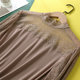 ຢືນຄໍແຂນຍາວ lace mesh splicing ເລັກນ້ອຍ see-through