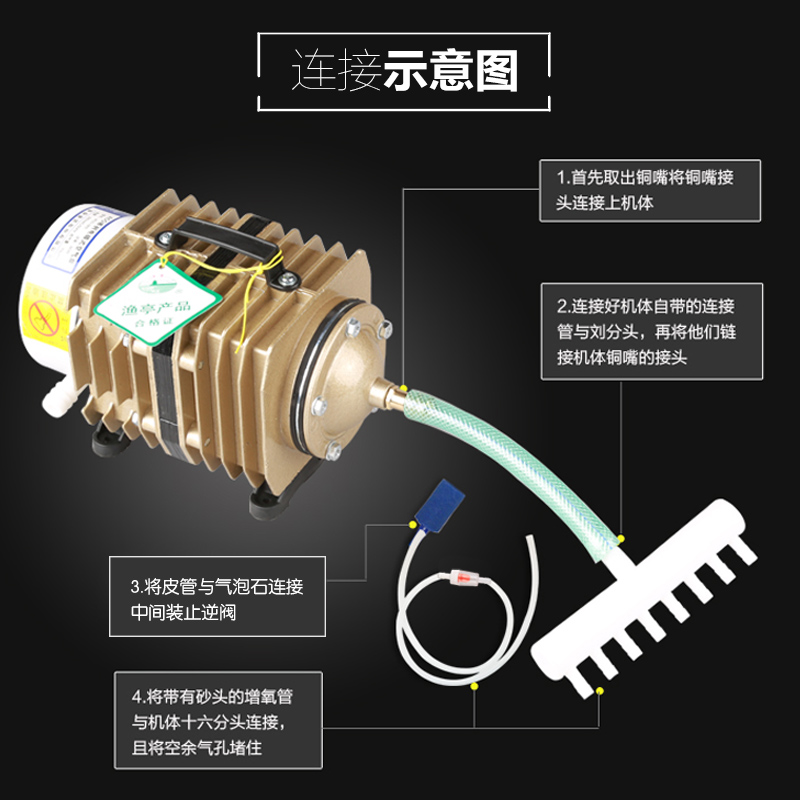 森森鱼缸小型增氧泵鱼池 充氧机养鱼冲氧打氧机卖鱼制氧机氧气泵