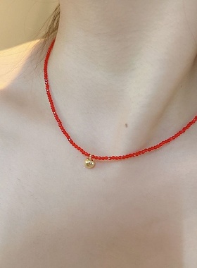 叠戴锁骨链颈链女人工水晶女