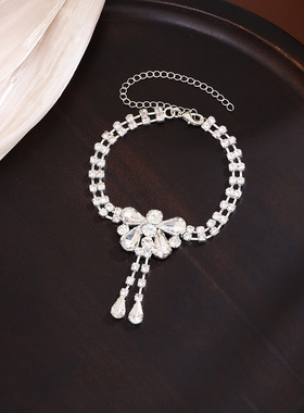 重工闪亮超仙满钻锆石 蜻蜓手链 轻奢感名媛风个性首饰