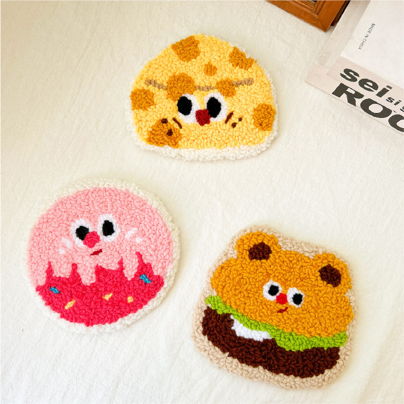 戳戳绣手工杯垫材料包汉堡薯条隔热垫创意diy礼物送朋友新手解压,淘宝优惠券,粉丝福利购,淘宝优惠卷