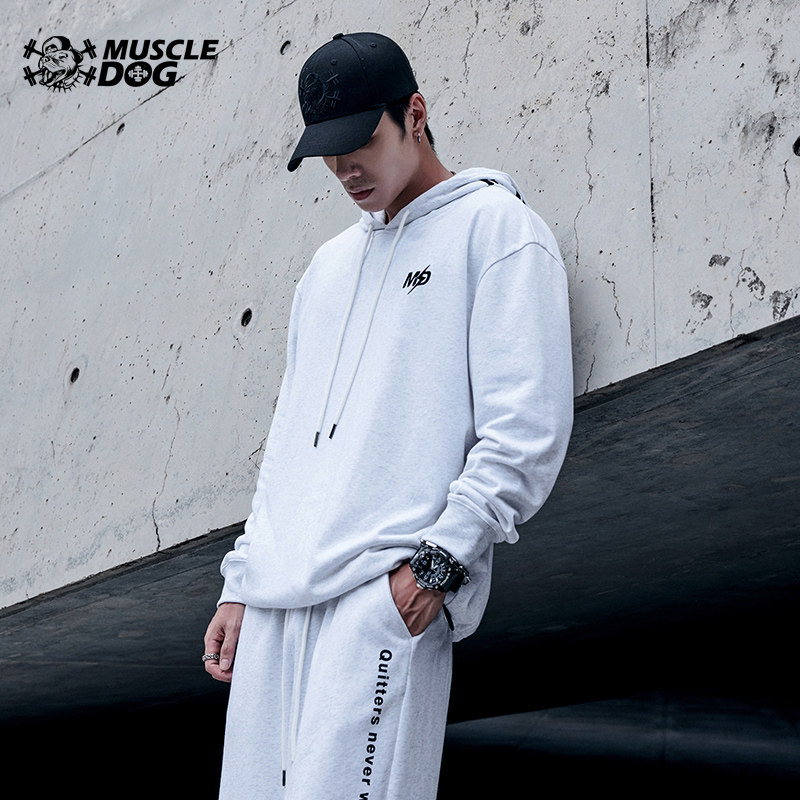 肌肉狗 运动休闲连帽卫衣男时尚秋冬新款宽松透气长袖健身训练服,淘宝优惠券,粉丝福利购,淘宝优惠卷
