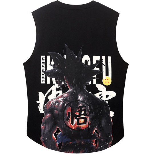 肌肉狗 运动背心男夏季时尚印花宽松无袖坎肩工字训练服健身上衣