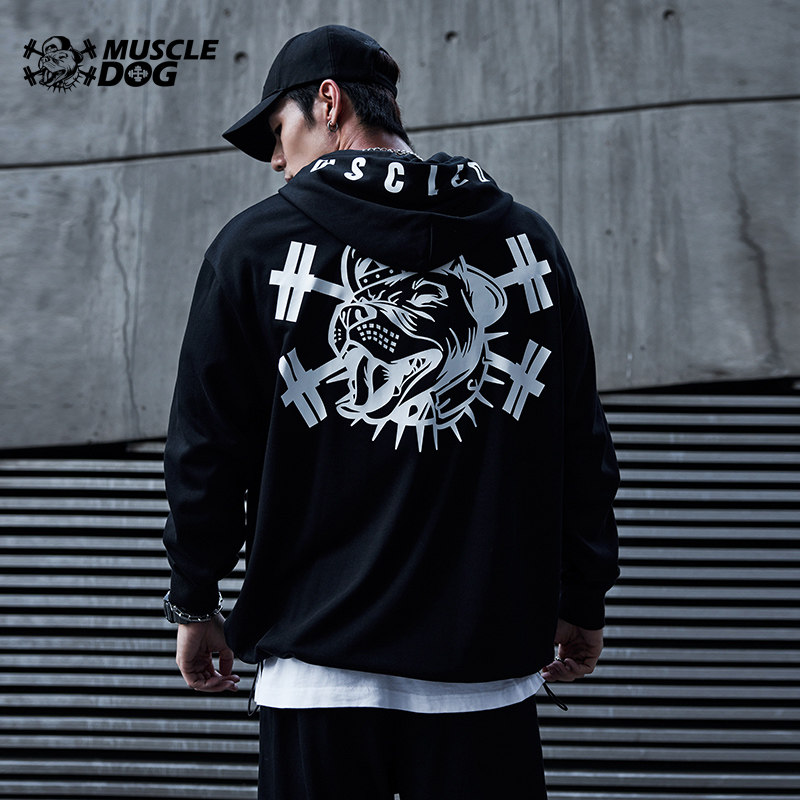 肌肉狗 运动休闲连帽卫衣男时尚秋冬新款宽松透气长袖健身训练服,淘宝优惠券,粉丝福利购,淘宝优惠卷