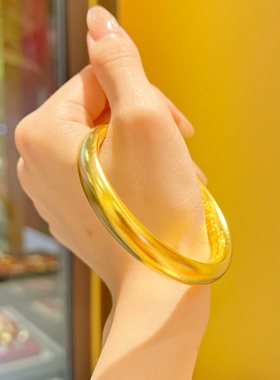 金包银古法手镯女款泥鳅背莲花心经传承素圈闭口镯子手环送礼物